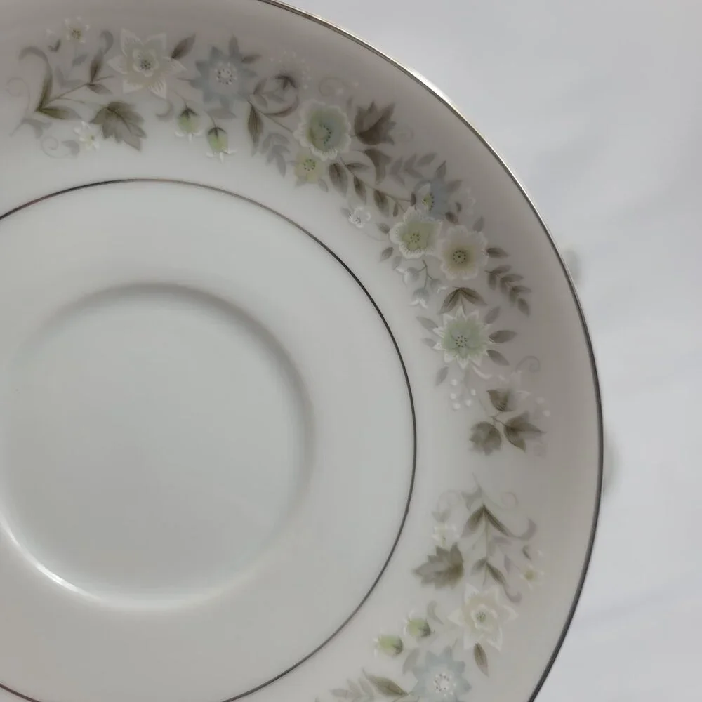 FOUR Imperial China Wild Flower Cup & Saucer Sets Green Blue & White Flowers